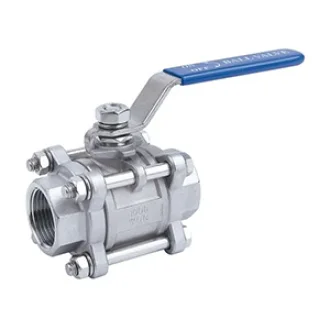 SS 3 PIECE DESIGN SCREWED END BALL VALVE