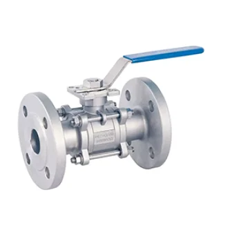 SS 3 PIECE DESIGN FLANGED END BALL VALVE